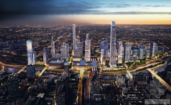 SOM事务所公布费城30街区周围新城规划