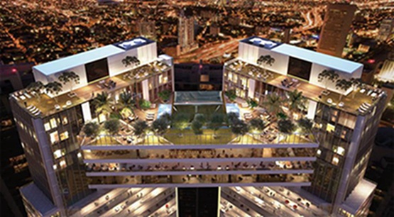 拉菲尔·维诺利在迈阿密设计楔形桥接住宅楼